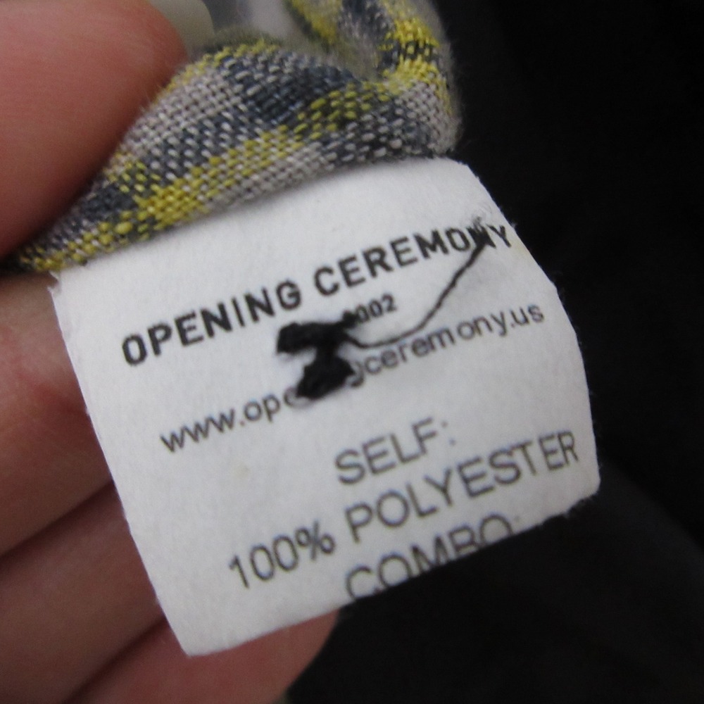 Opening Ceremony Jacket Women Gray‎ Moto Biker Plaid Lining Cropped Indie USA - Picture 4 of 11